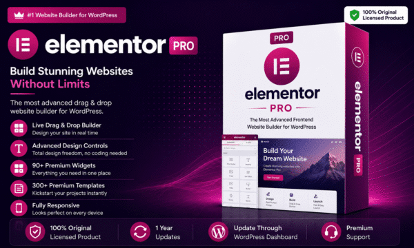 Elementor pro wordpress website builder plugin original licensed product