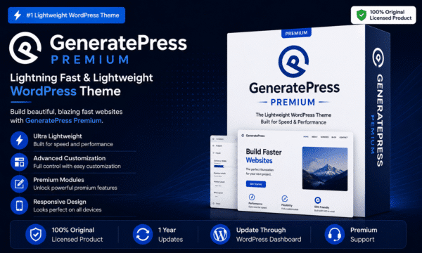 Generatepress premium lightweight wordpress theme original product