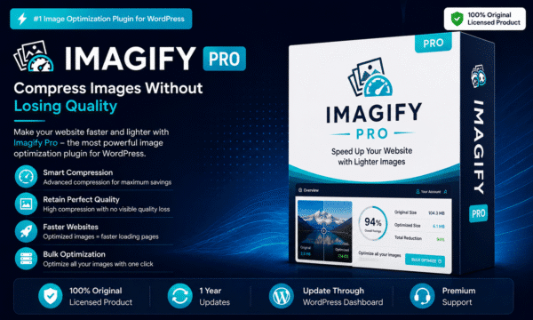 Imagify pro image optimization wordpress plugin original product