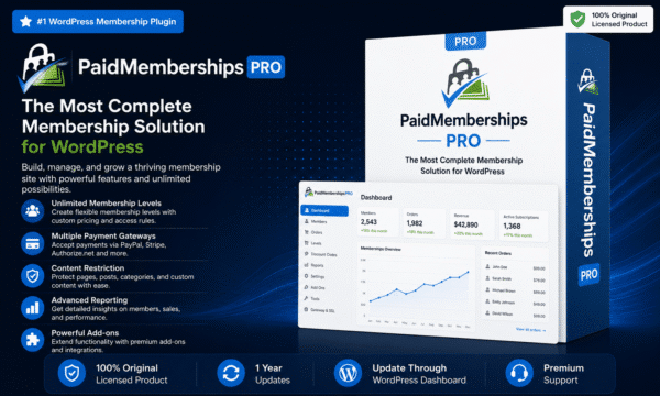 Paid memberships pro wordpress membership plugin original product