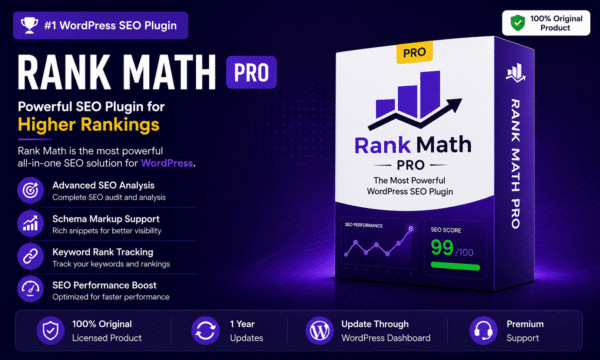 Rank math pro seo plugin for wordpress original product