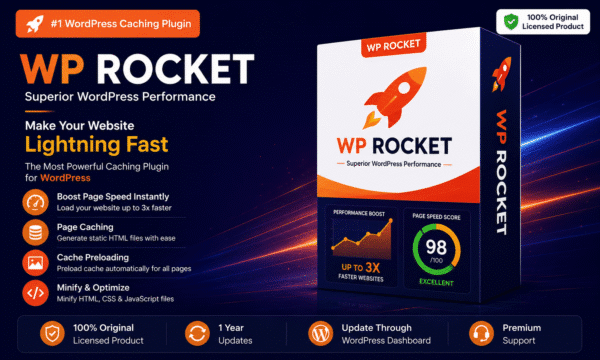 Wp rocket cache plugin for wordpress original licensed product